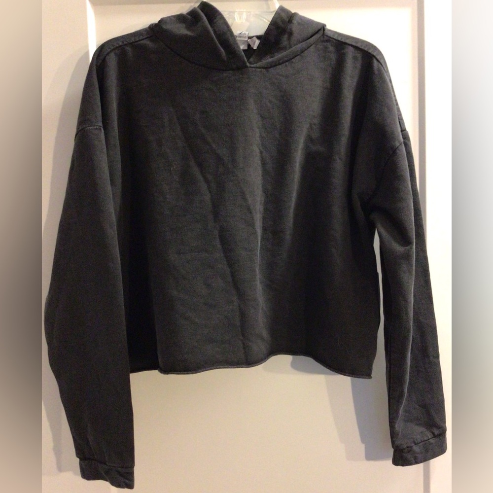 Z by Zella Gray Cropped Hoodie Sweatshirt size XL